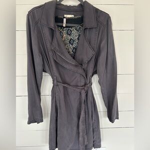 Style & Co. Slate Gray Light Weight Classic Trench Coat Size Medium.